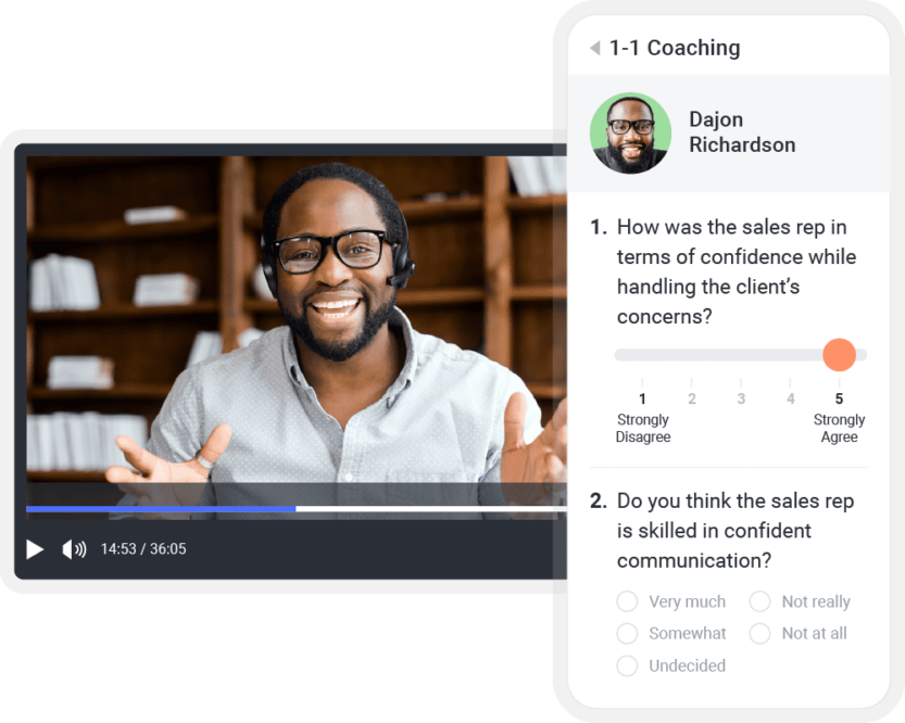 Mindtickle's coaching and call AI interface